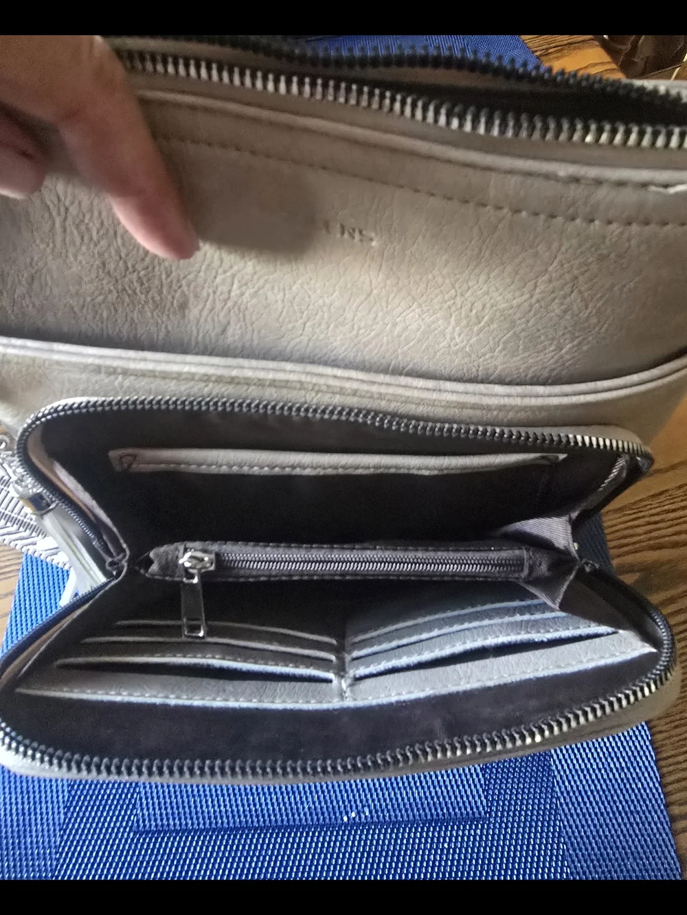 Fossil Taupe Crossbody Bag with Patterned Strap